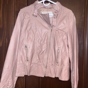 Black Rivet Faux-leather Jacket